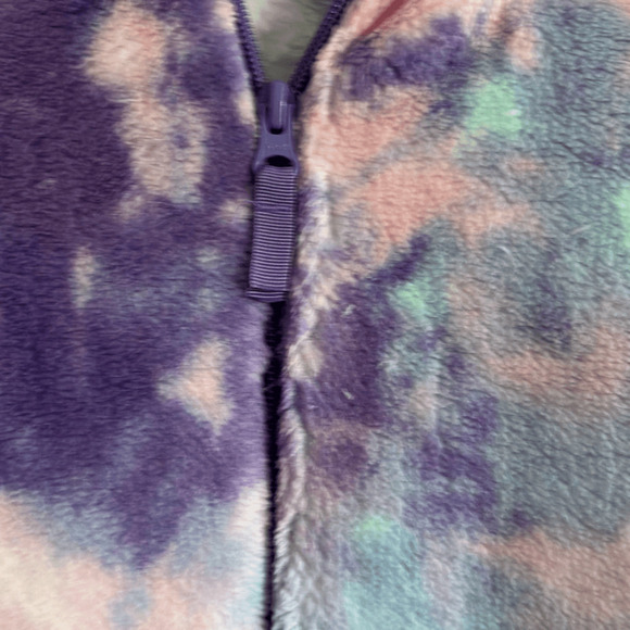 Wonder Nation Kids Girls Plush Tie Dye Full Zip Hoodie Purple White Medium NWT - Picture 6 of 6